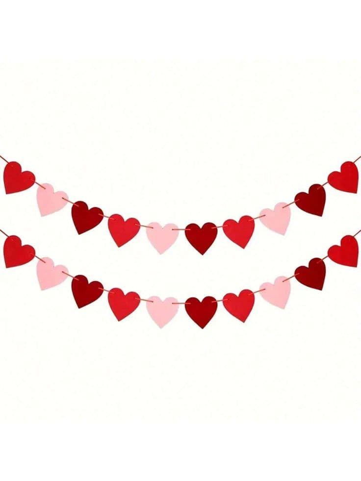 Set de 10 piezas Guirnalda de corazones de fieltro Banderas colgantes ...