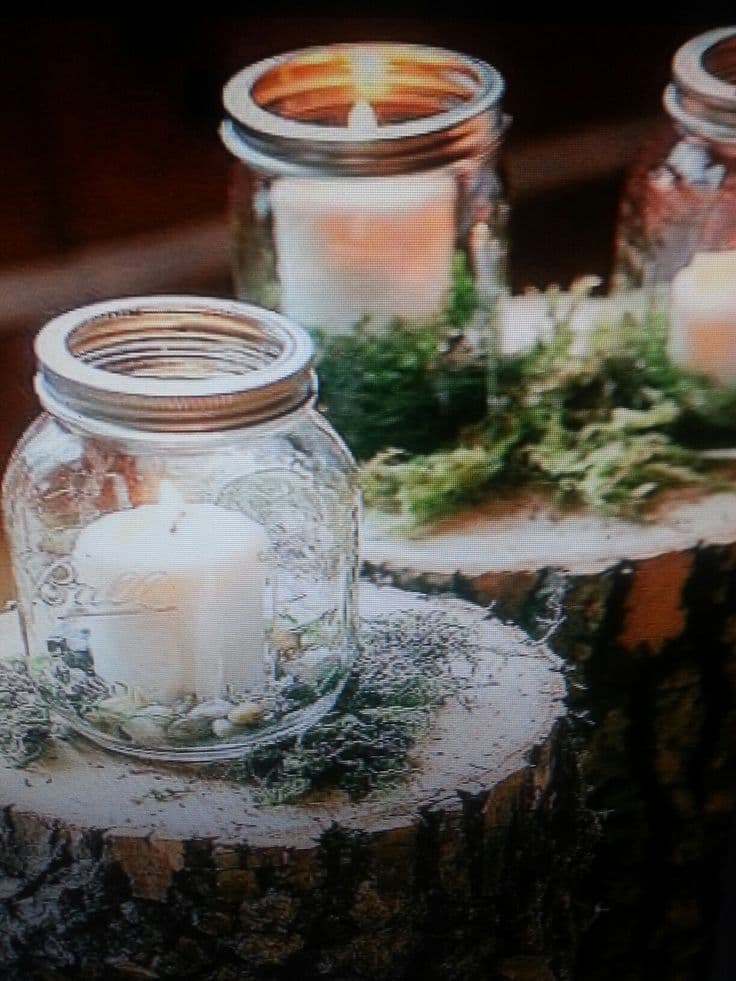 Rustic Mason Jar Candle Holders
