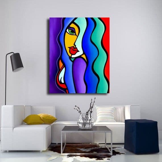 Abstract Canvas Print Original Modern Pop Art Painting by Fidostudio ...