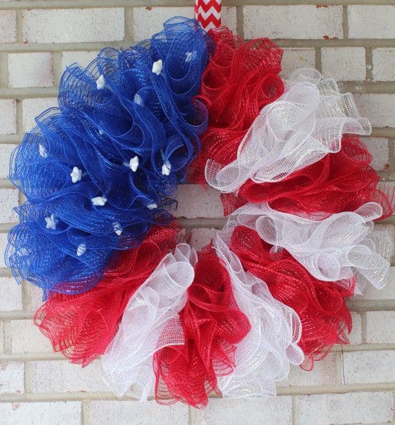 Patriotic Deco Mesh Wreath