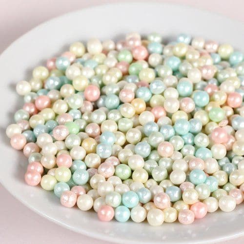 Mini Pastel Candy Pearls | Pink rose wedding cake, Textured wedding ...