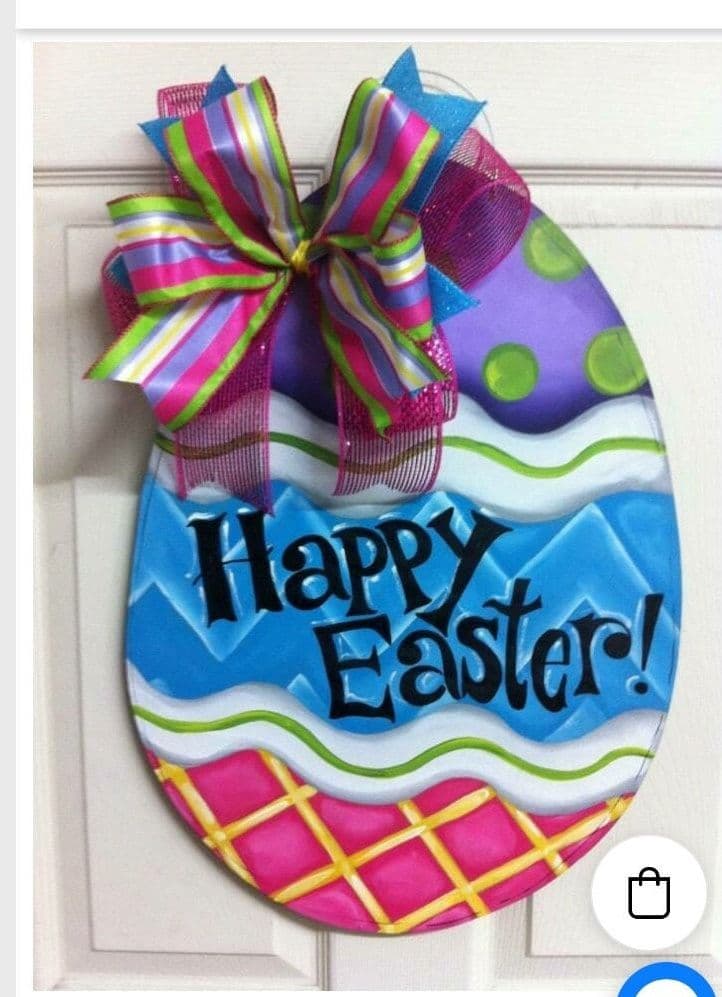 Easter Egg Door Hanger April Wood Sign - Etsy | Door hangers, Easter ...
