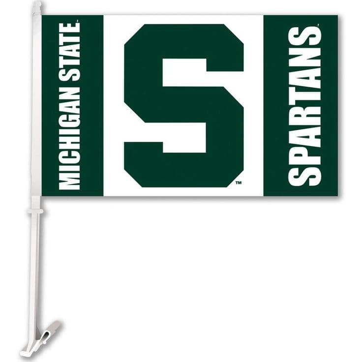 BSI Products NCAA 11 in. x 18 in. Michigan State 2-Sided Car Flag with ...