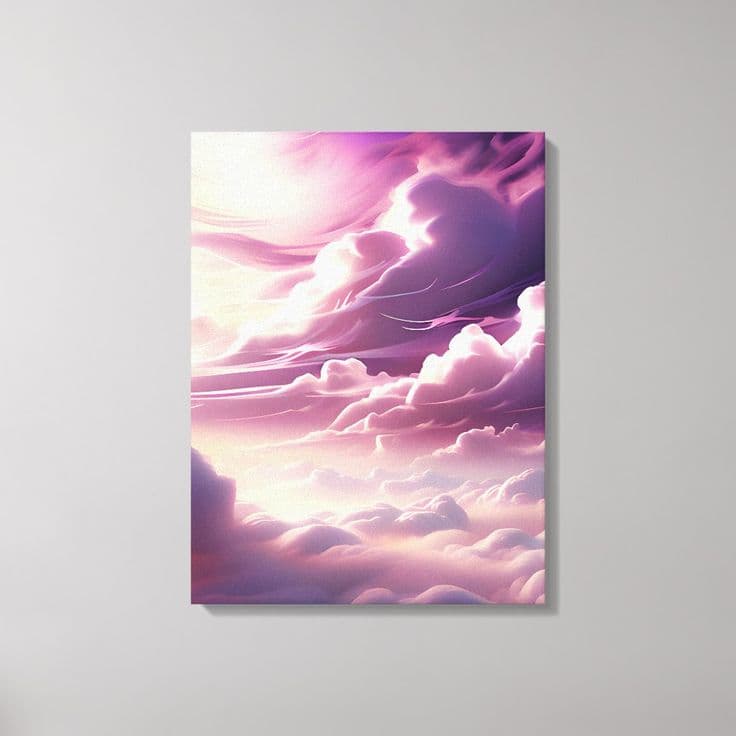 Dreamy Twilight: Ethereal Purple Cloudscape Canvas Print | Zazzle ...
