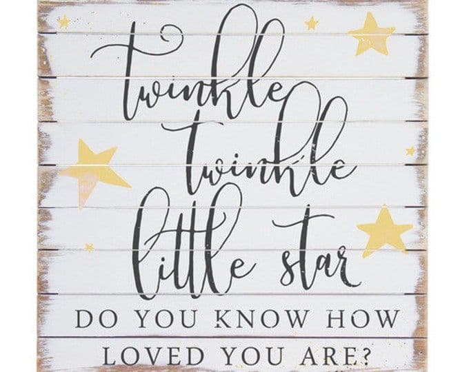 Twinkle Twinkle Little Star Sign, No Backboard, Small Quote Wall Sign ...