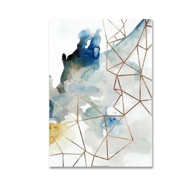 Abstract Watercolor Geometric Pattern - Canvas Wall Art Painting - A4 ...