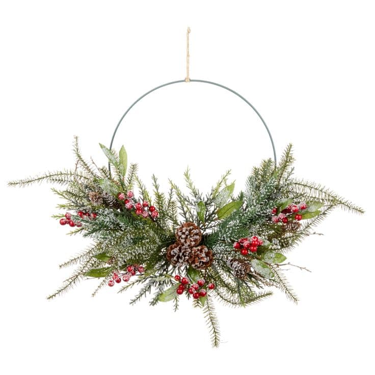 CANVAS Christmas Decoration Frosted Hoop Wreath, 22-in | Canadian Tire ...