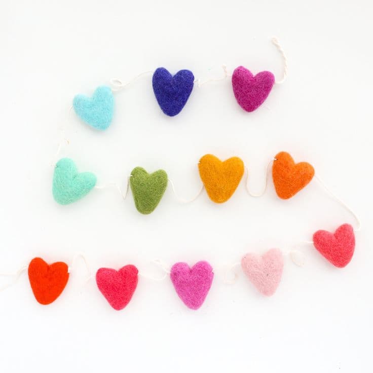 Rainbow Heart Felt Garland - Etsy in 2025 | Felt garland, Felt hearts ...