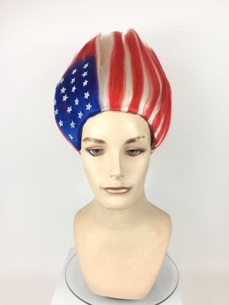USA FLAG WIG Deluxe Spirit Wig by Funtasy Wigs | Halloween costume wigs ...