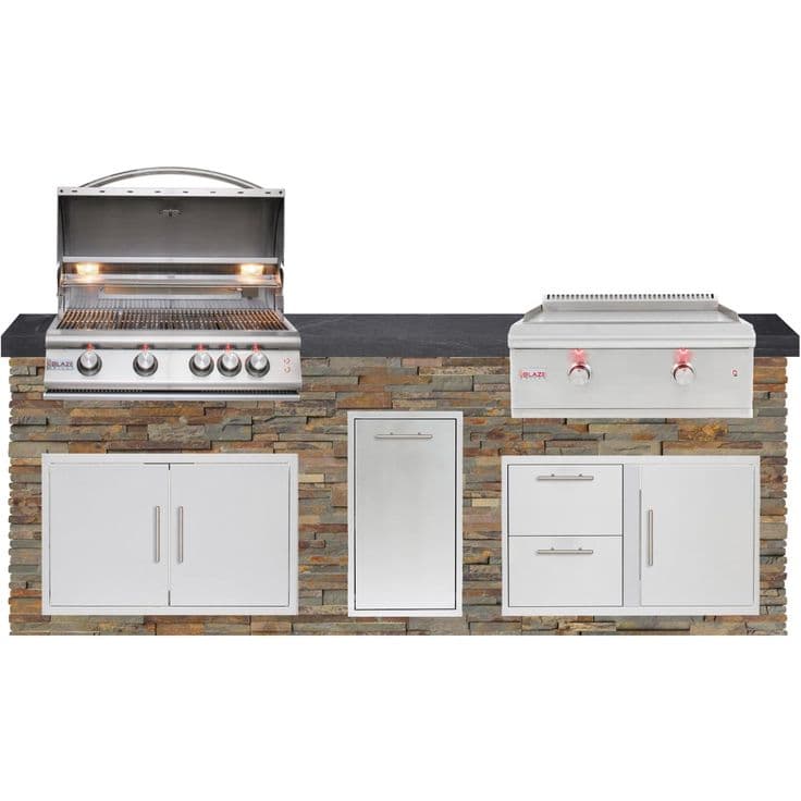 BBQGuys Signature 8ft Luxury Outdoor Island W/ Blaze Premium LTE 32 ...