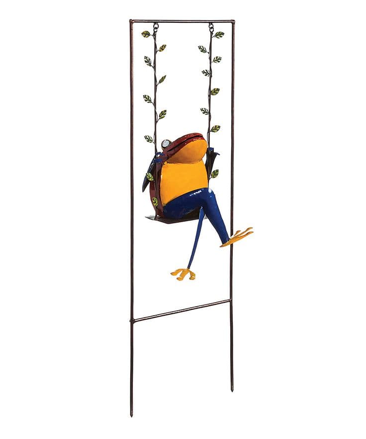 Evergreen Swinging Frog Garden Stake | Frog garden stake, Garden stakes ...