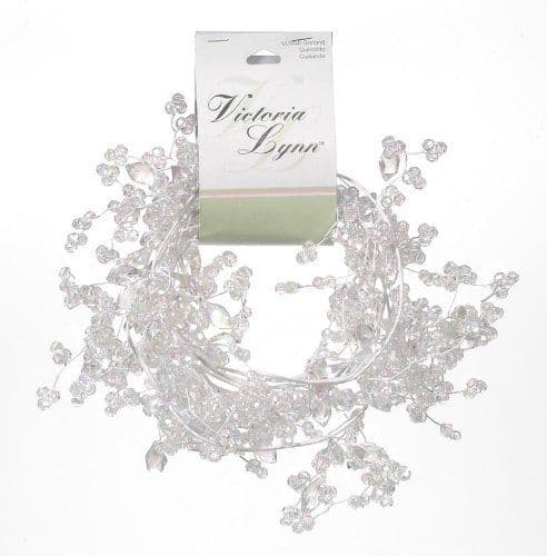 Darice VL19041 AB Faceted Bead Cluster Mix Wedding Garland, White, 6 ...