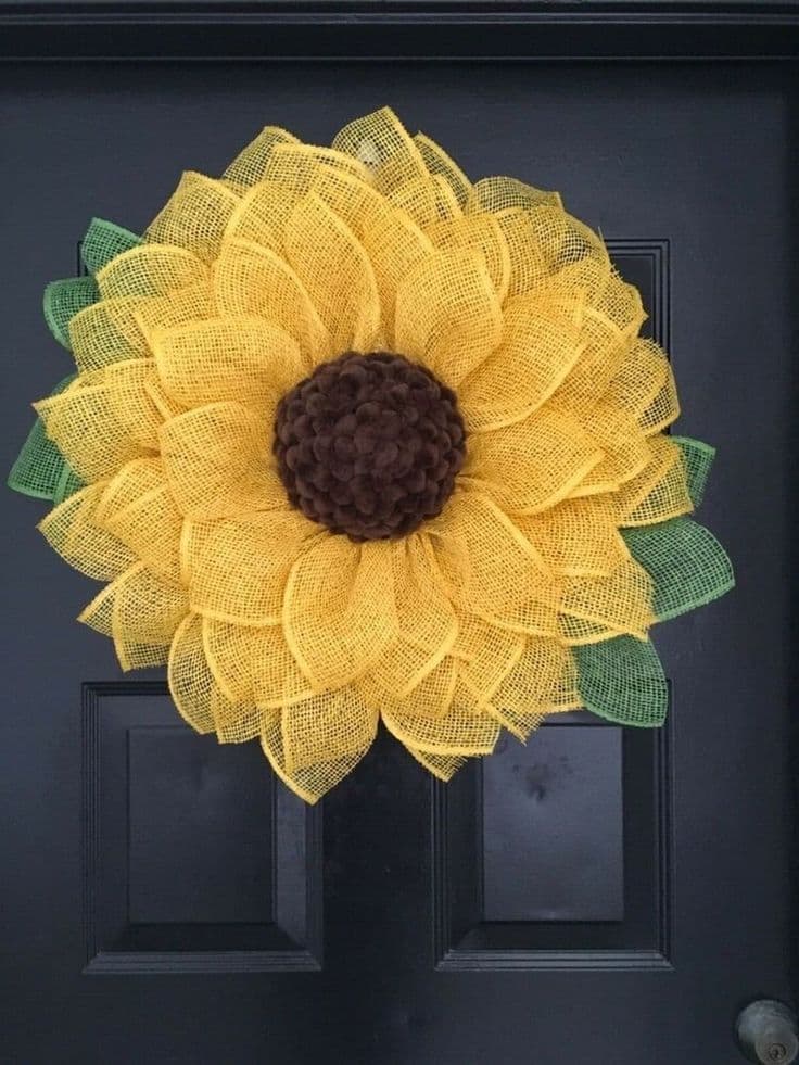 30+ Pretty Sunflower Wreath Ideas For This Summer - TRENDUHOME ...