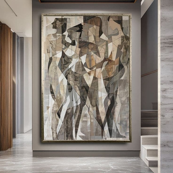 Abstract Art Print of Human Figures Modern Canvas Wall Decor Unique ...