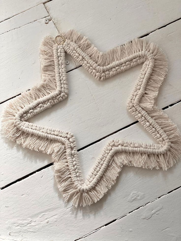 Handmade Macrame Star Wall Hanging, Macrame, Home Decor, Boho Wall ...