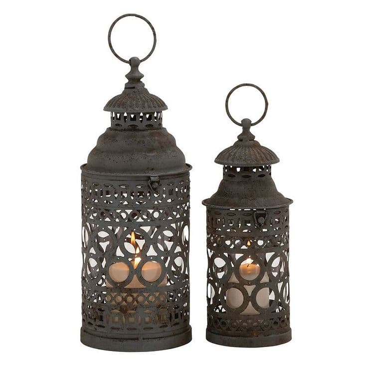 Updated Tradition Lantern Table Decor 2-piece Set | Metal lanterns ...