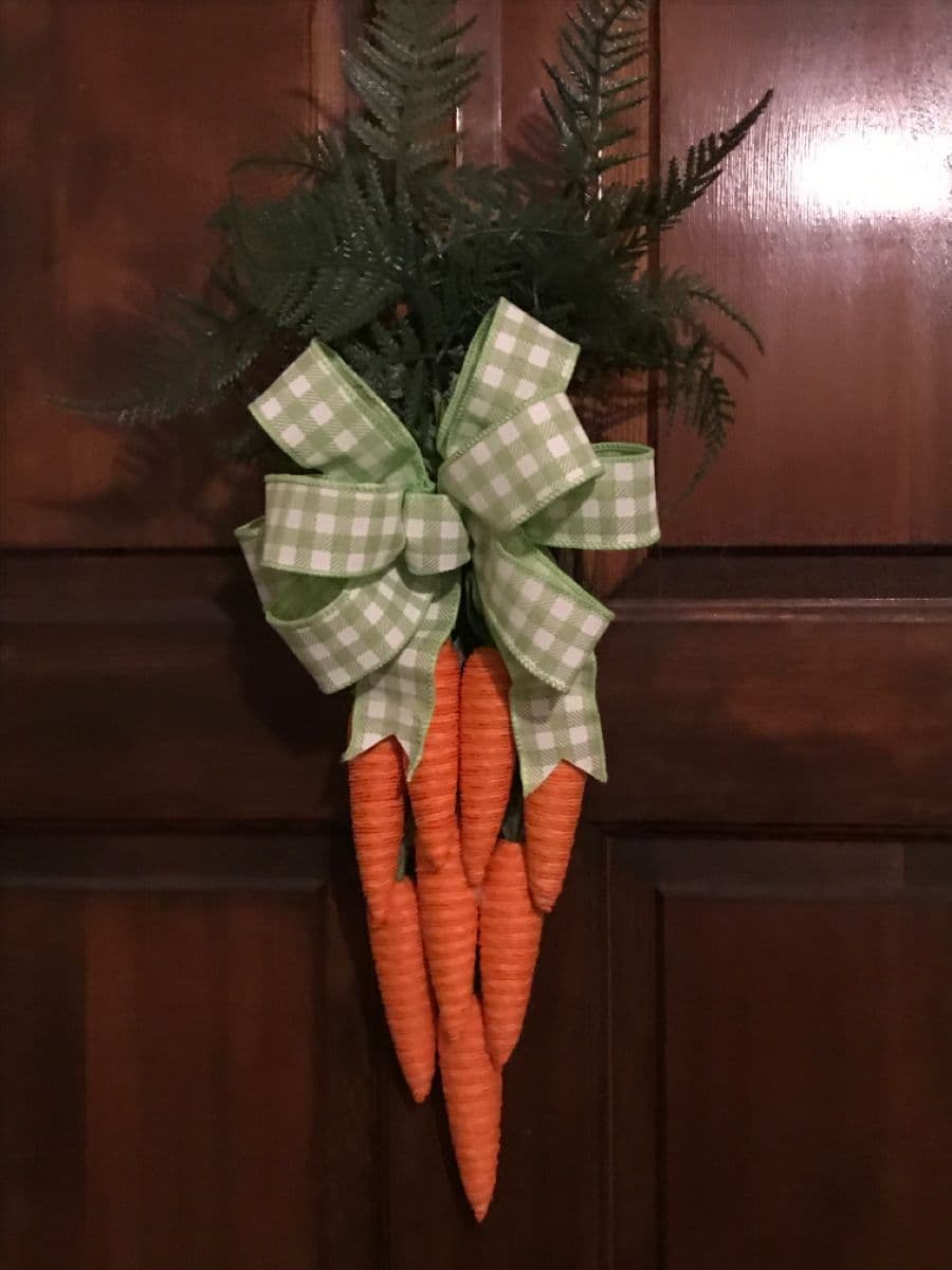 Carrot front door swag, Easter swag, | Easter swags, Easter wreaths ...