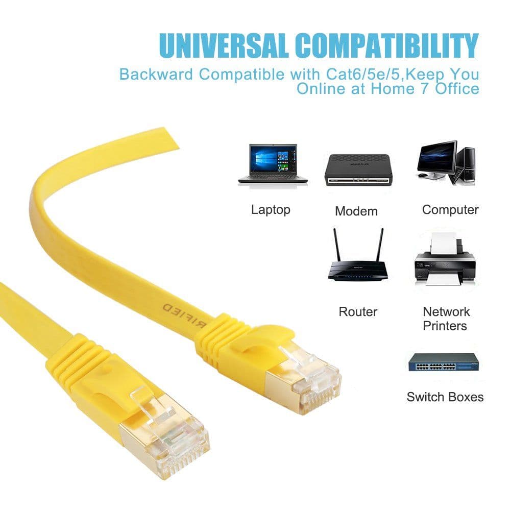 Cat 7 Shielded Ethernet Cable 5 ft 5 Pack 10GB Jadaol Fastest Cat7 Flat ...