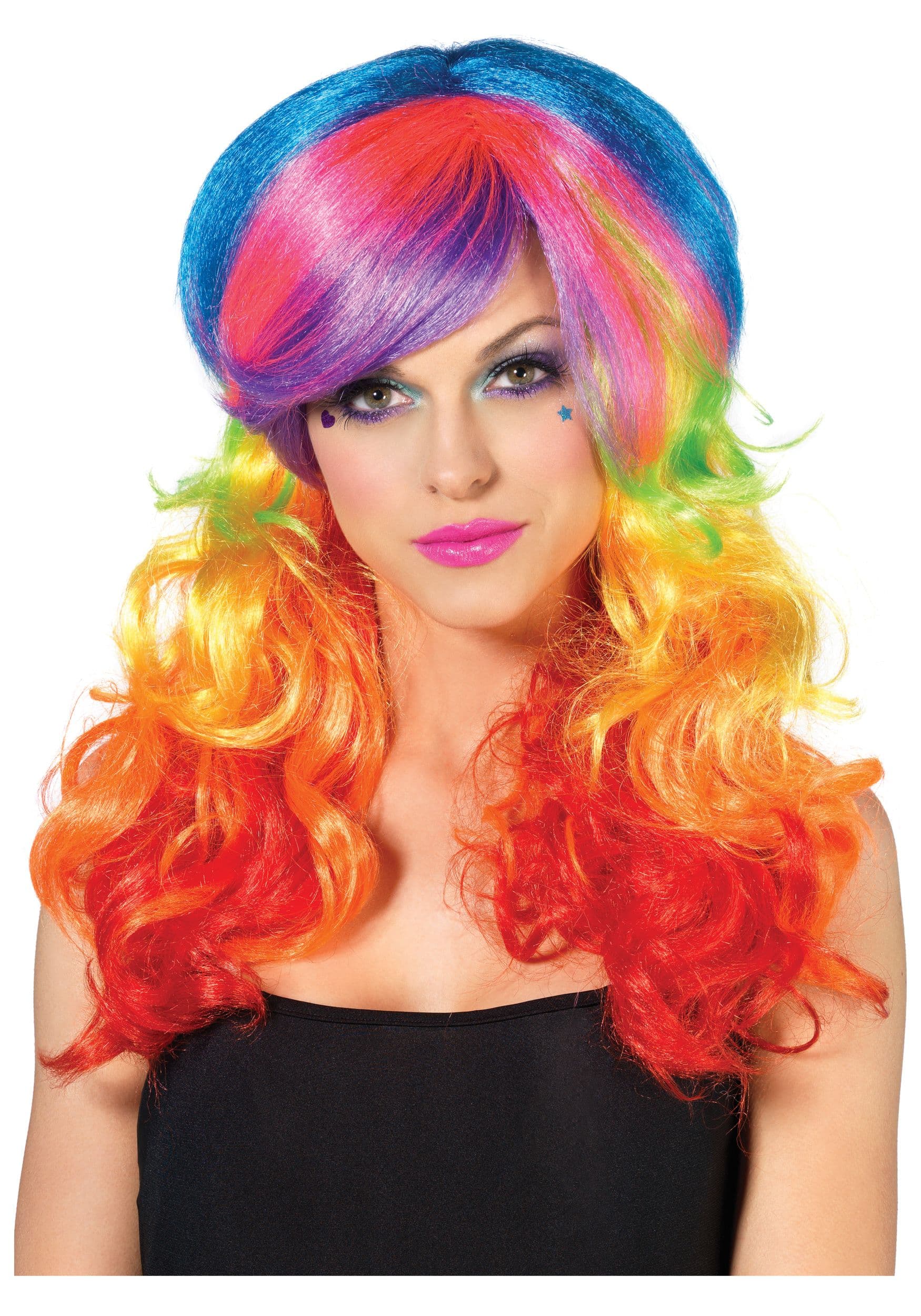 rainbow wig | Rainbow wig, Halloween costume wigs, Costume wigs