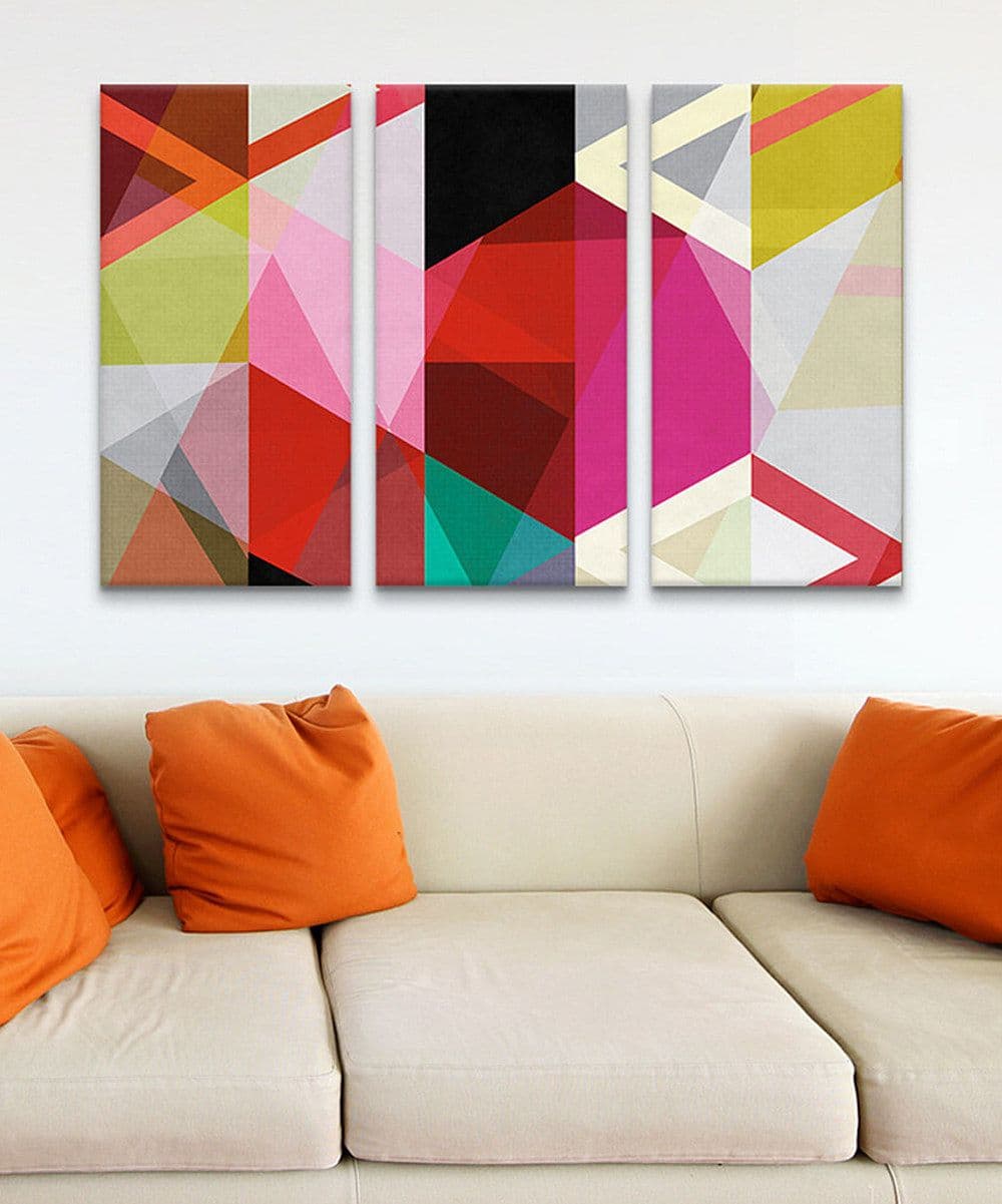 View Through a Kaleidoscope Triptych Canvas Print | Modern art abstract ...