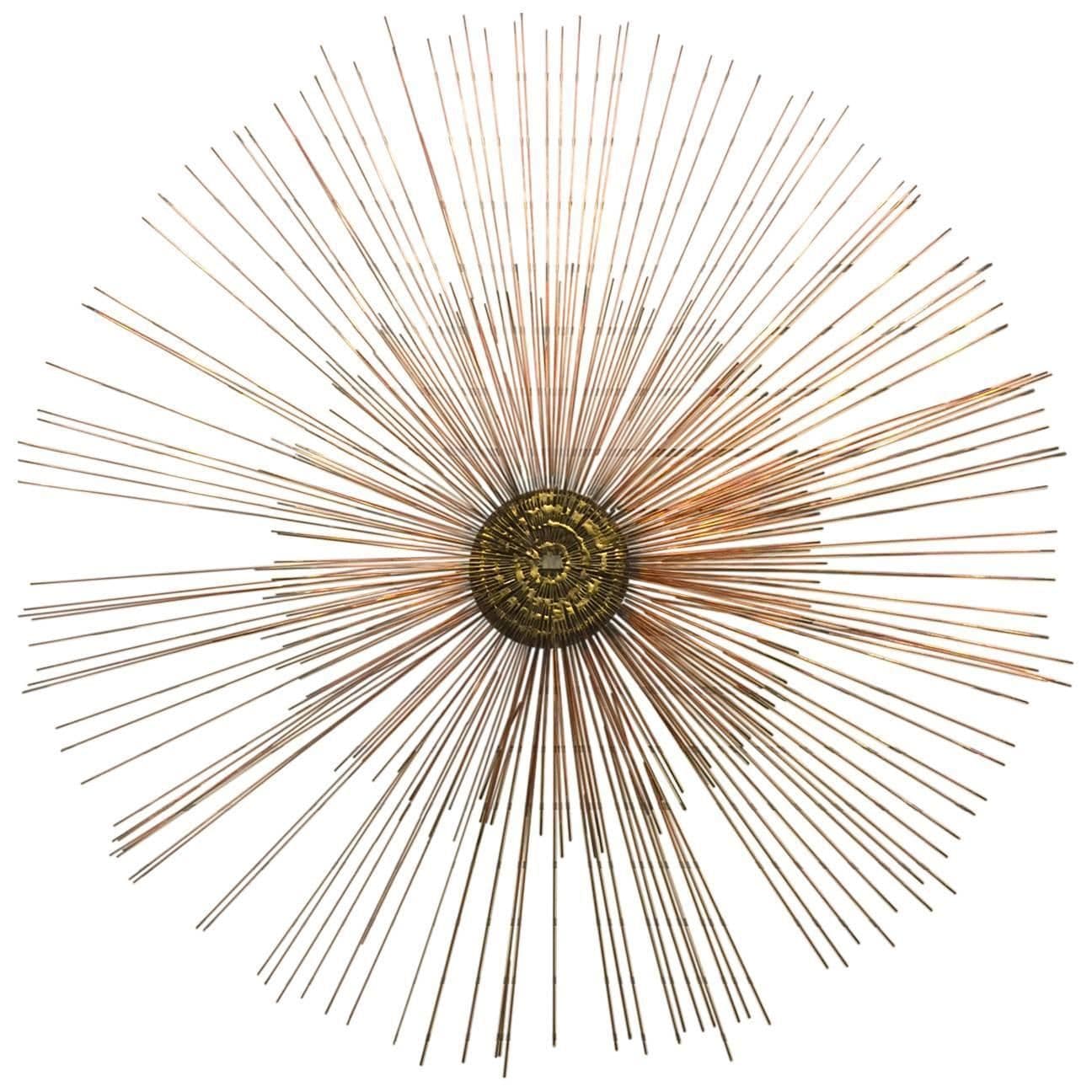 Brass and Copper Sunburst Wall Sculpture | Wall sculptures, Sunburst ...