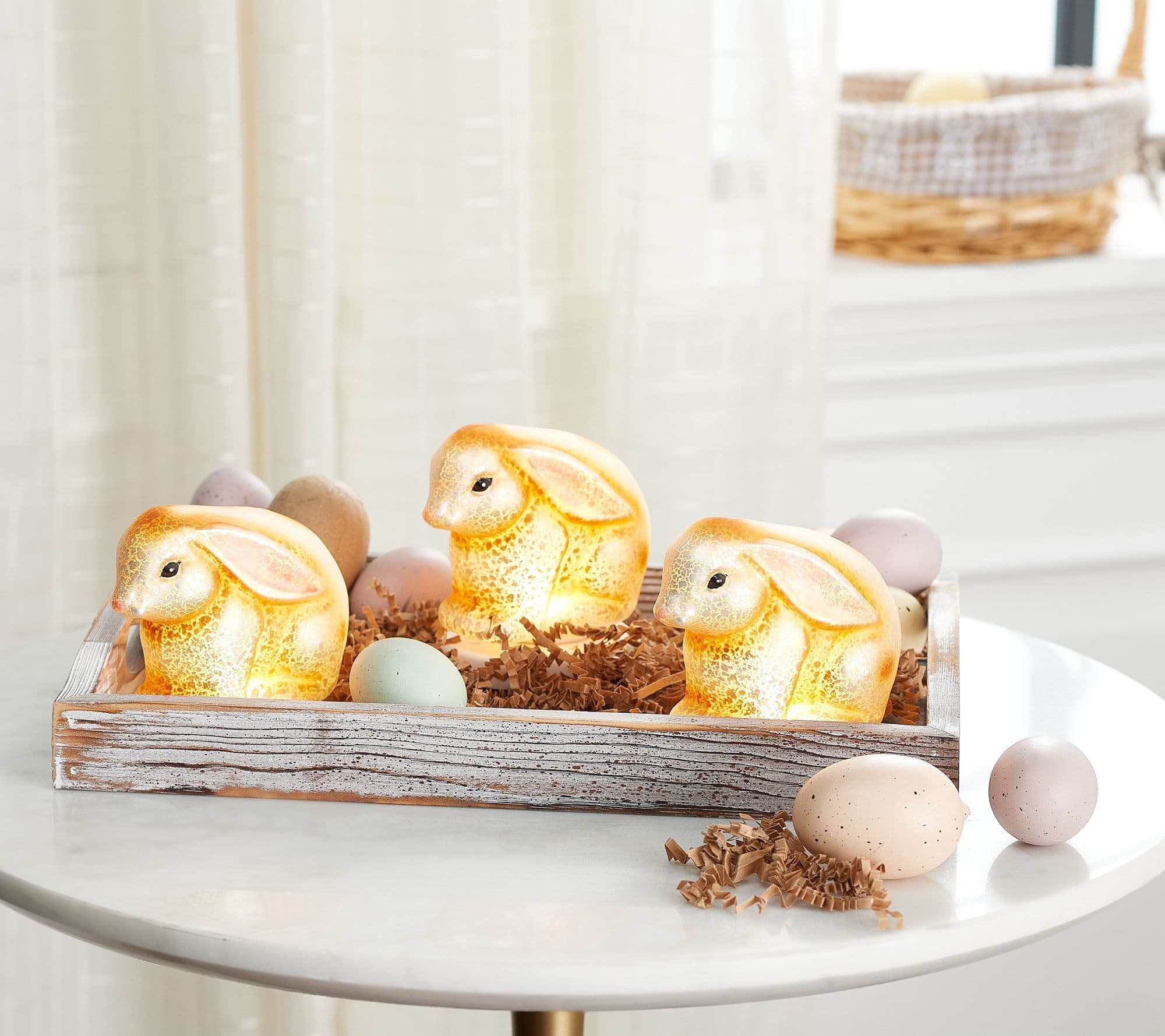 Set of 3 Illuminated Frosted Glass Bunnies by Valerie - QVC.com in 2023 ...