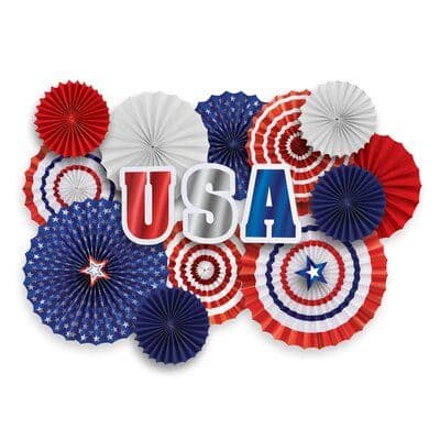 Amscan Patriotic Paper Fan Decorating Kit | Fourth of july crafts for ...
