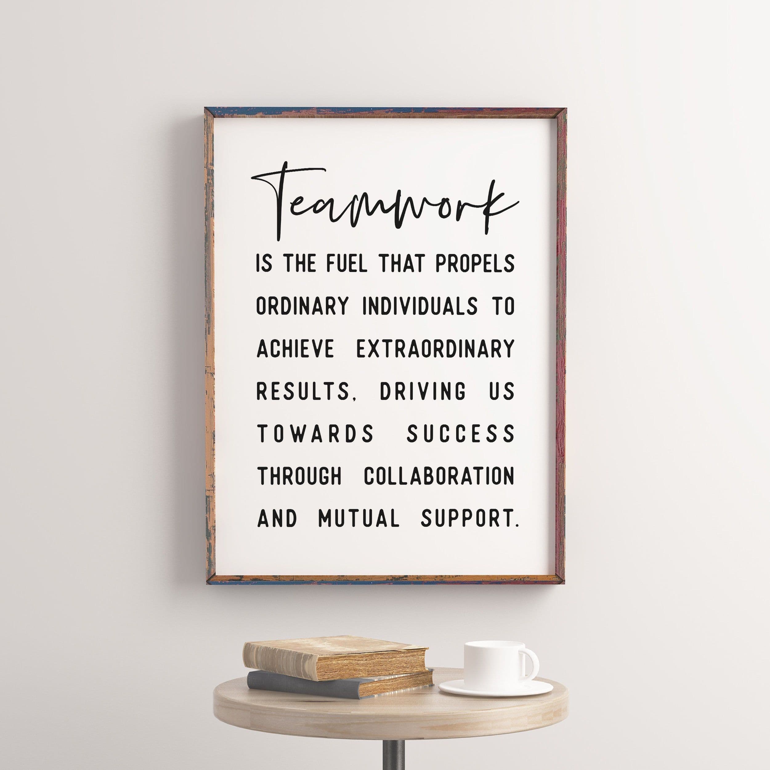Teamwork Quotes Printable Art, Motivational Wall Art for Office, Home ...