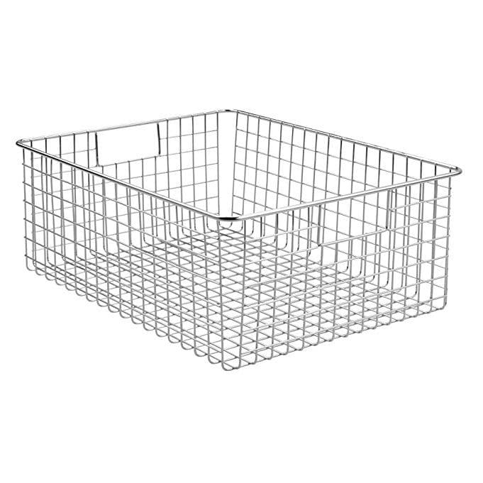 InterDesign Classico Wire Storage Basket with Handles – 12" x 6" x 8 ...