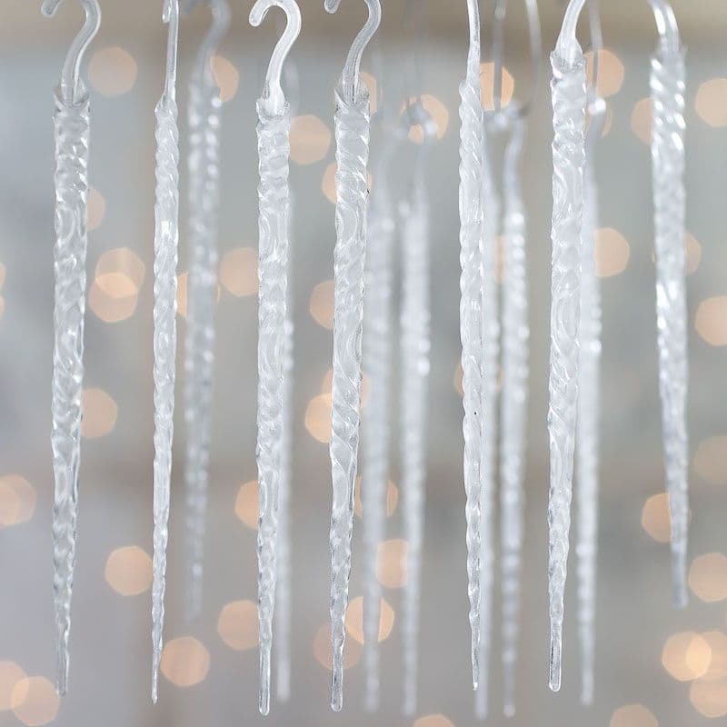 Frosted Glow in the Dark Acrylic Icicle Ornaments - Christmas Ornaments ...