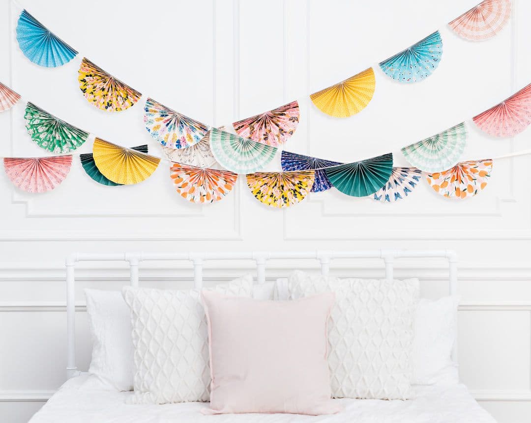 Paper Fan Garland | Paper fan decorations, Paper fans, Paper party ...