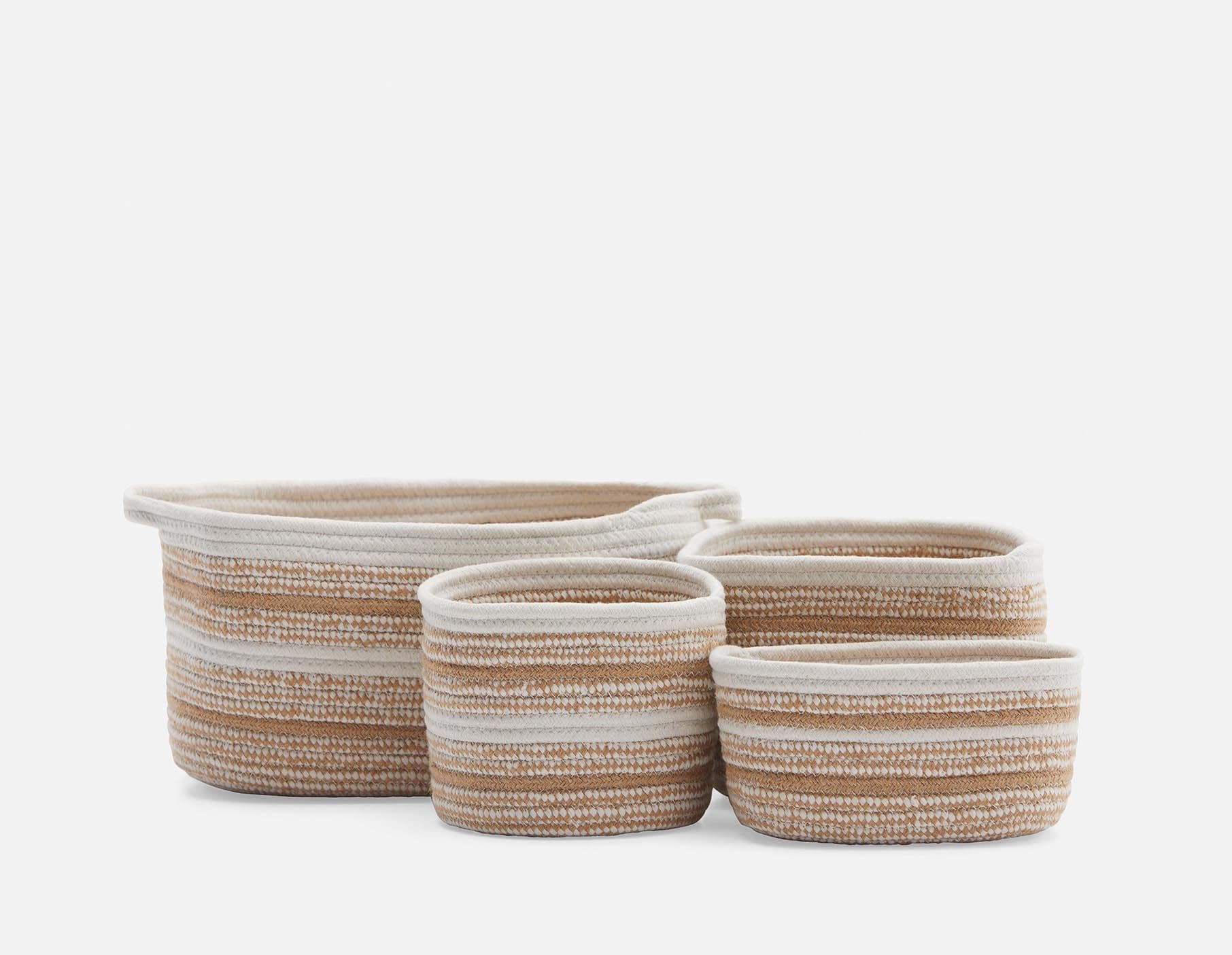 BURELLE set of 4 cotton rope and jute baskets | Structube