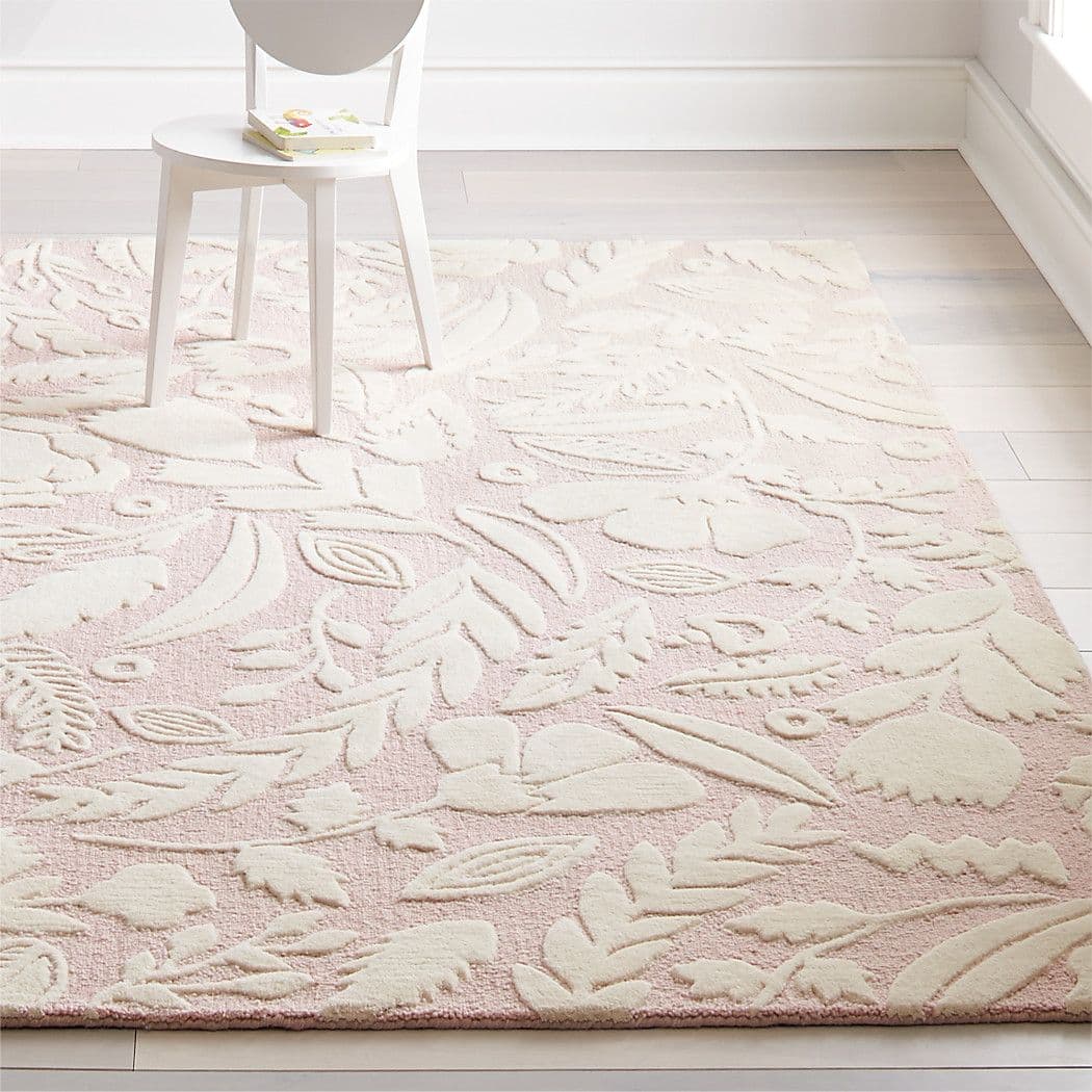 Pink Forest Floor Kids Rug | Crate and Barrel | Floral bedroom, Nursery ...