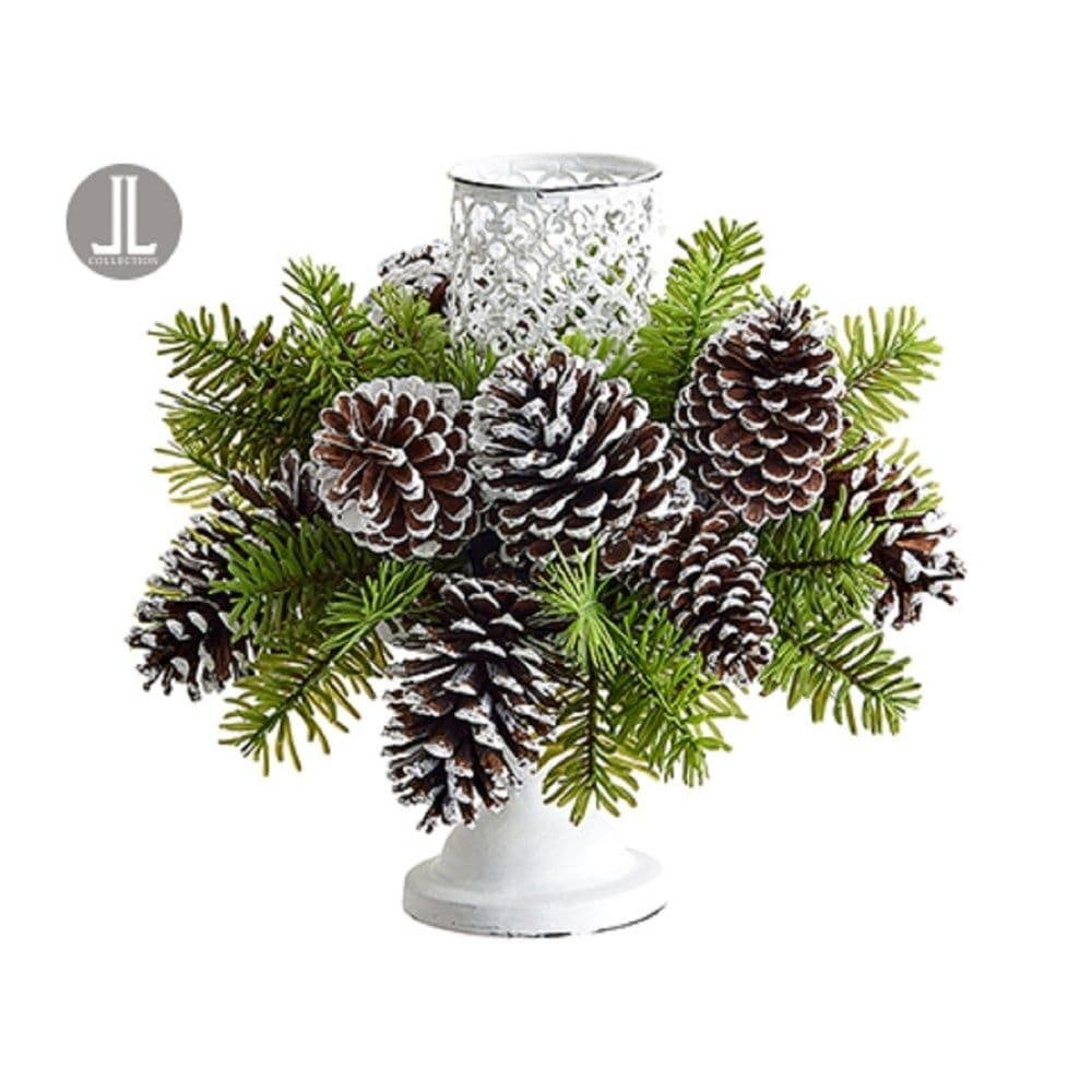 Festive Pine Cone Candle Centerpiece