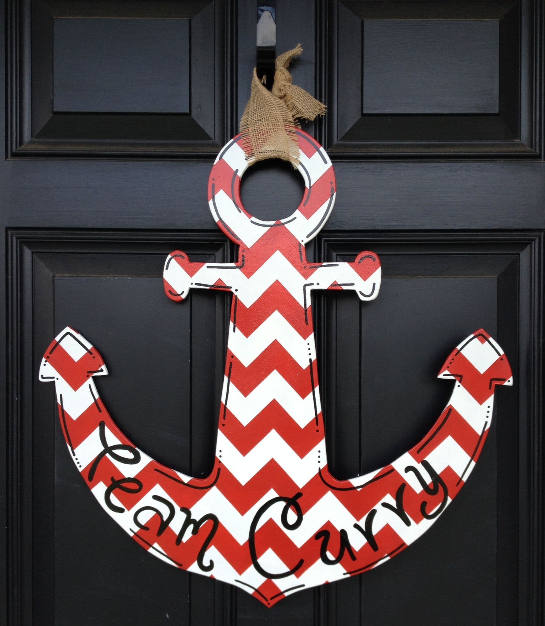 Chevron Anchor door hanger in MDF. Personalized | Nautical theme, Door ...