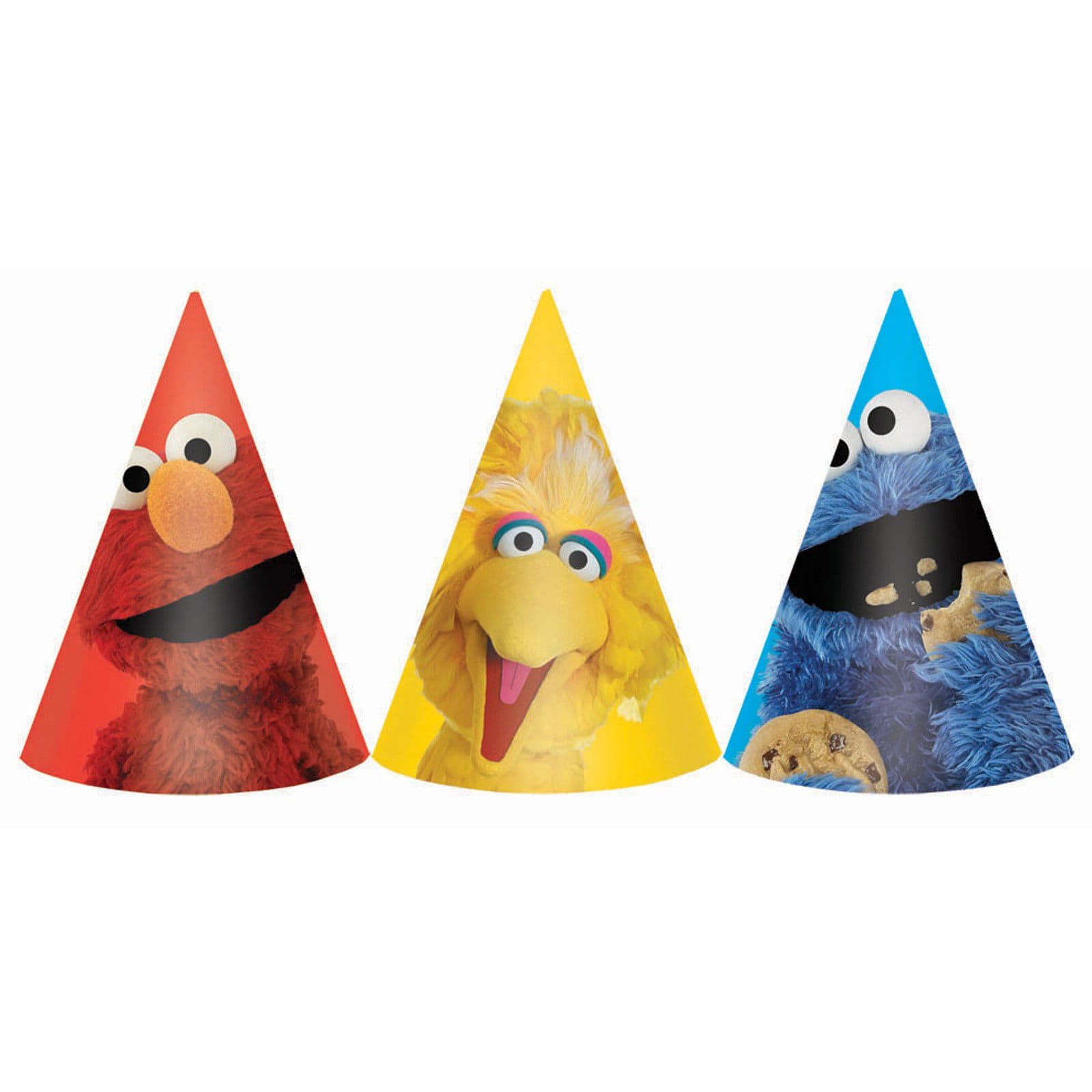 Sesame Street Party Cone Hats - 8 Count | Sesame street birthday party ...