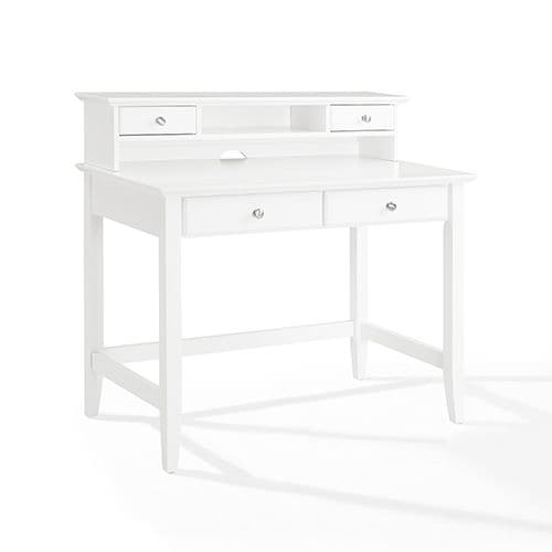 Crosley Furniture KF65004WH Campbell Writing Desk With Hutch in White ...