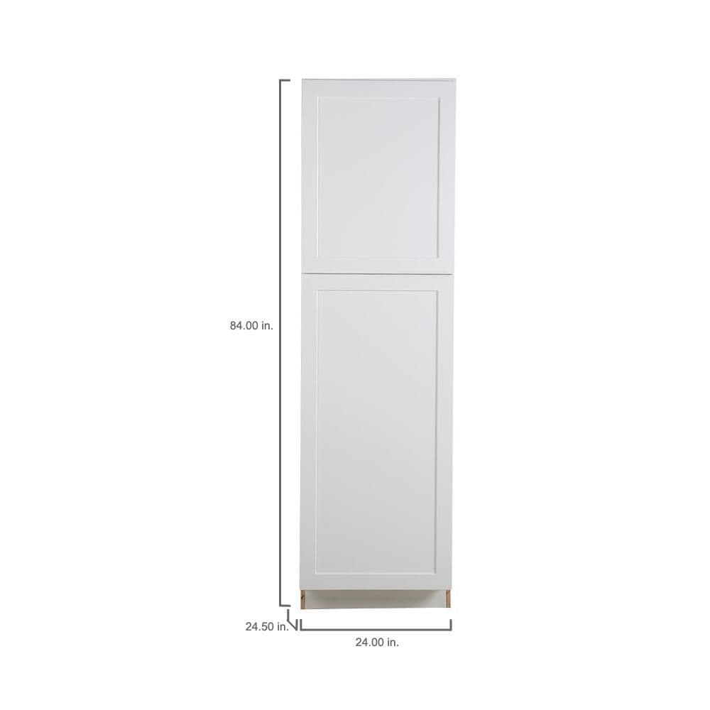 Hampton Bay Cambridge White Shaker Assembled Pantry Cabinet with ...