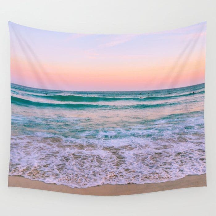 Ocean And Sunset Needed Wall Hanging Tapestry by Cheery Connection - 51 ...