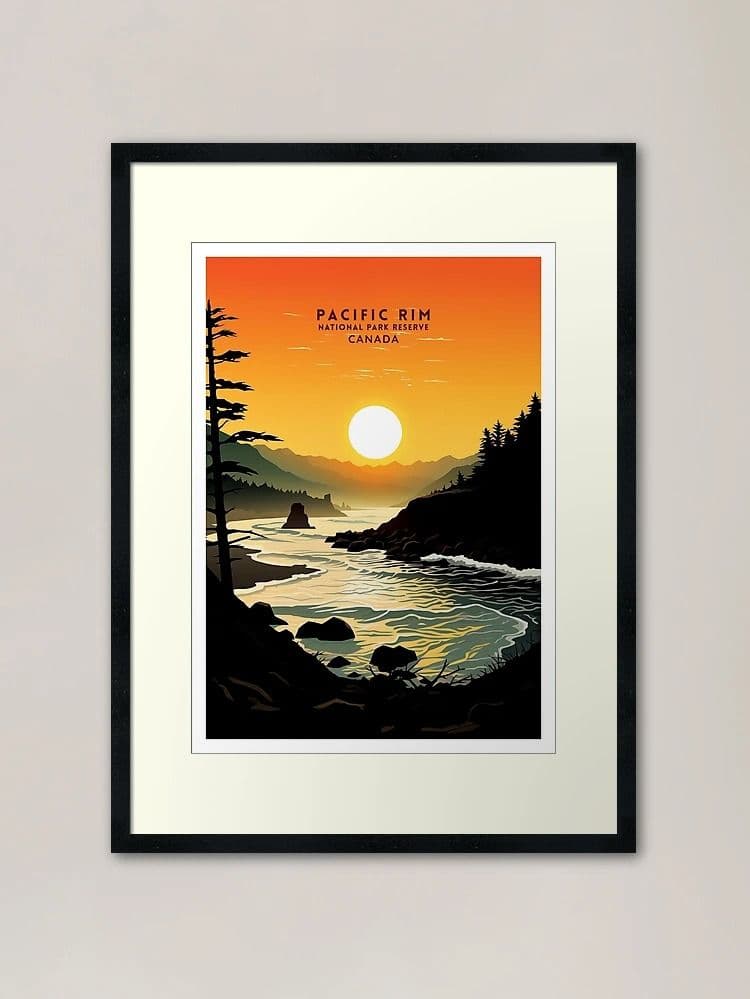 "Pacific Rim National Park Coastal Rainforest Travel Illustration ...