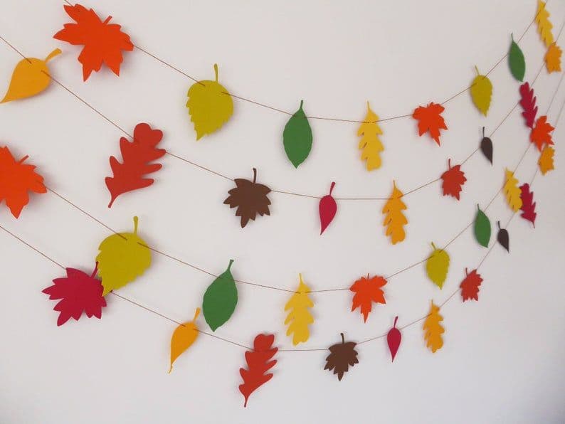 Guirnalda de otoño, Guirnalda de hojas de otoño, Guirnalda de Acción de ...