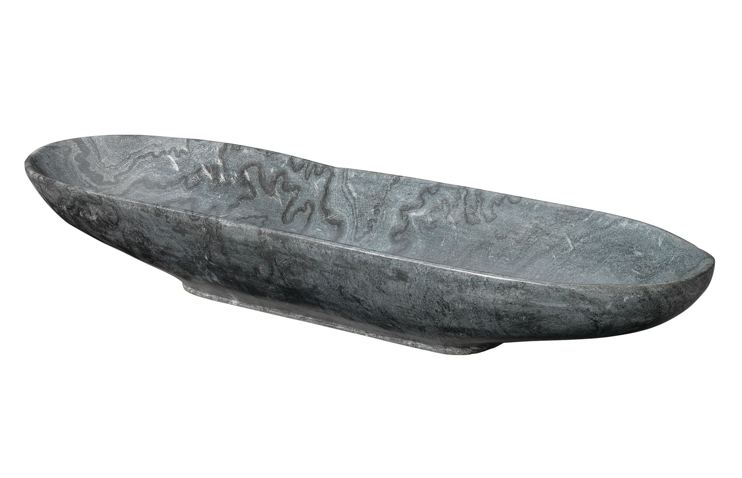 Long Oval Marble Bowl, Grey in 2025 | Marble bowl, Decorative bowls ...