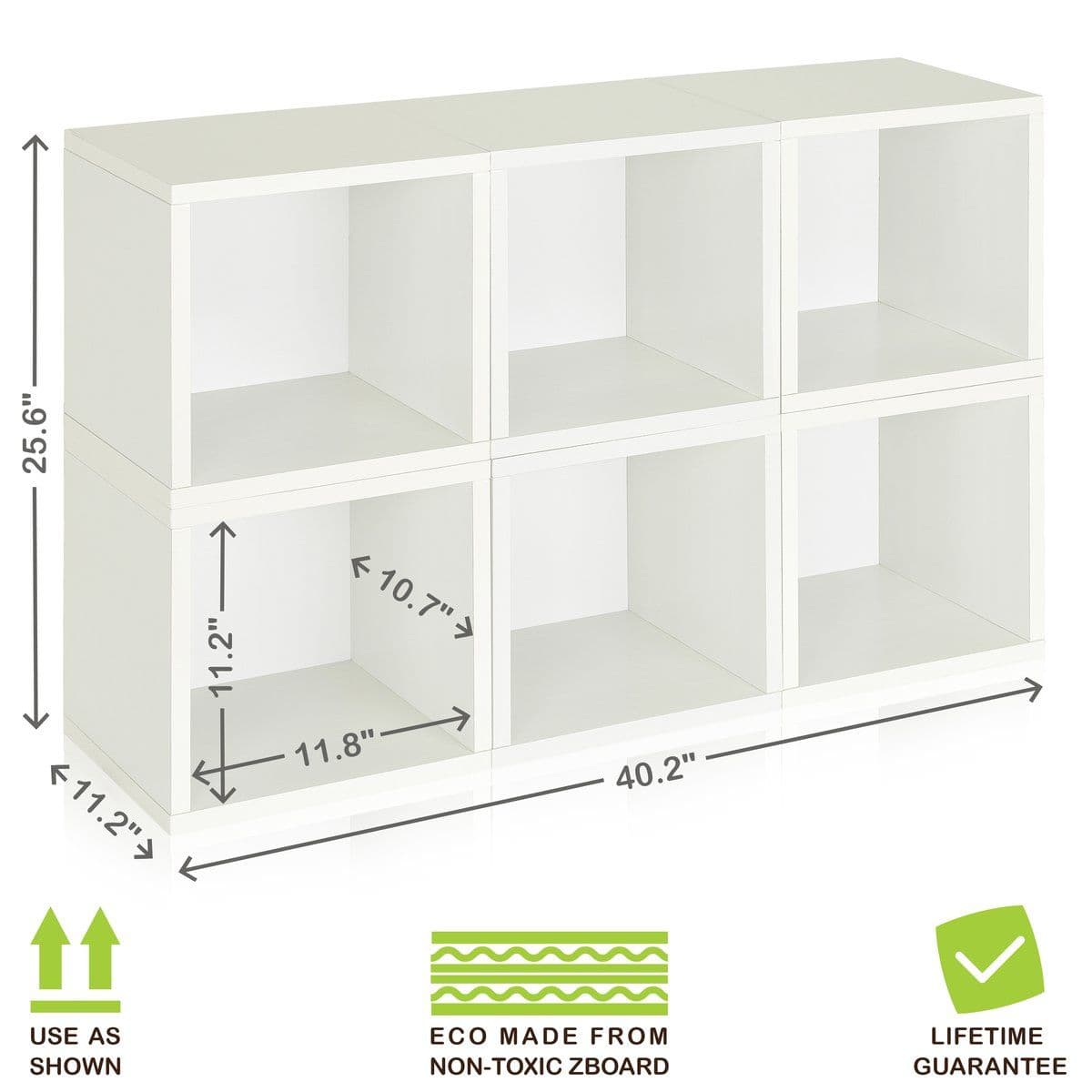 Way Basics Stackable 6-Cube Bookcase