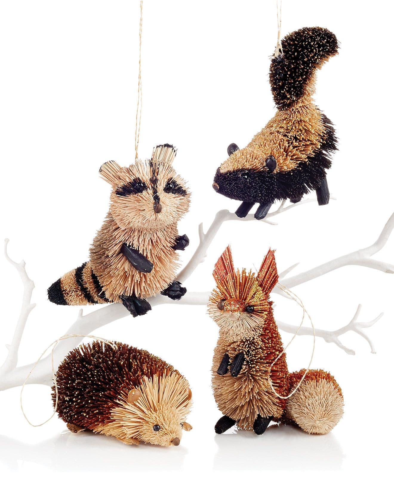 $30 Martha Stewart Set of 4 Forest Friends Buri Animal Ornaments ...