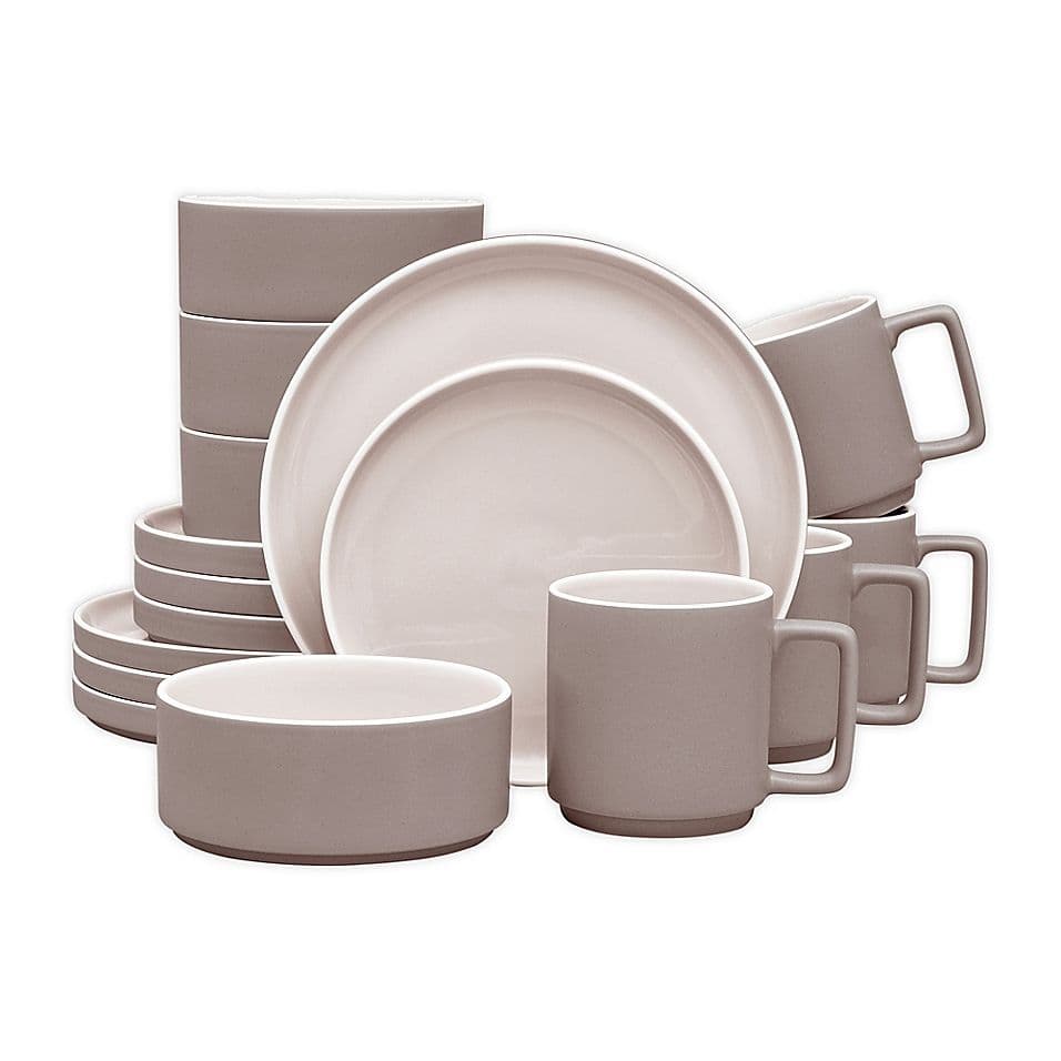 Noritake colortrio stax 16 piece dinnerware set in clay – Artofit