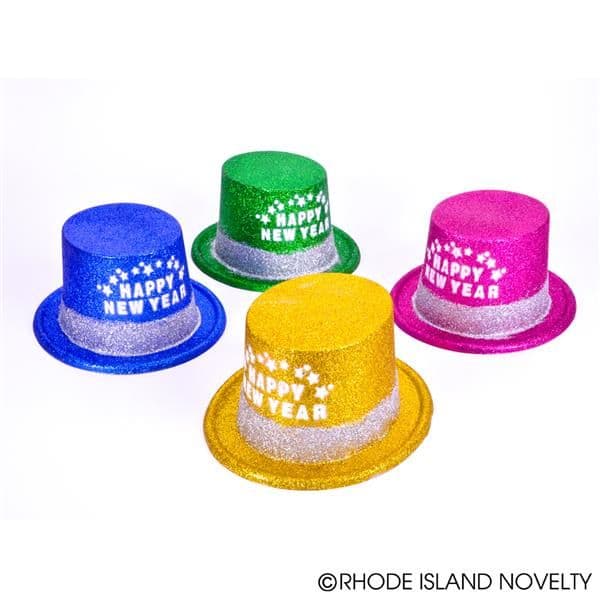 11" "HAPPY NEW YEAR" GLITTER TOP HAT | Glitter top, Top hat, Hats