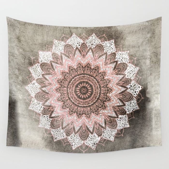 BOHOCHIC MANDALA IN CORAL Wall Tapestry by Nika | Society6 | Tapestry ...