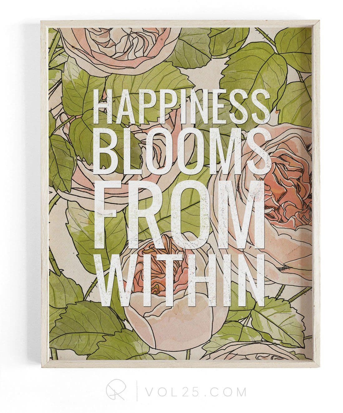 Happiness Blooms | Textured Cotton Canvas Art Print | VOL25 | Canvas ...