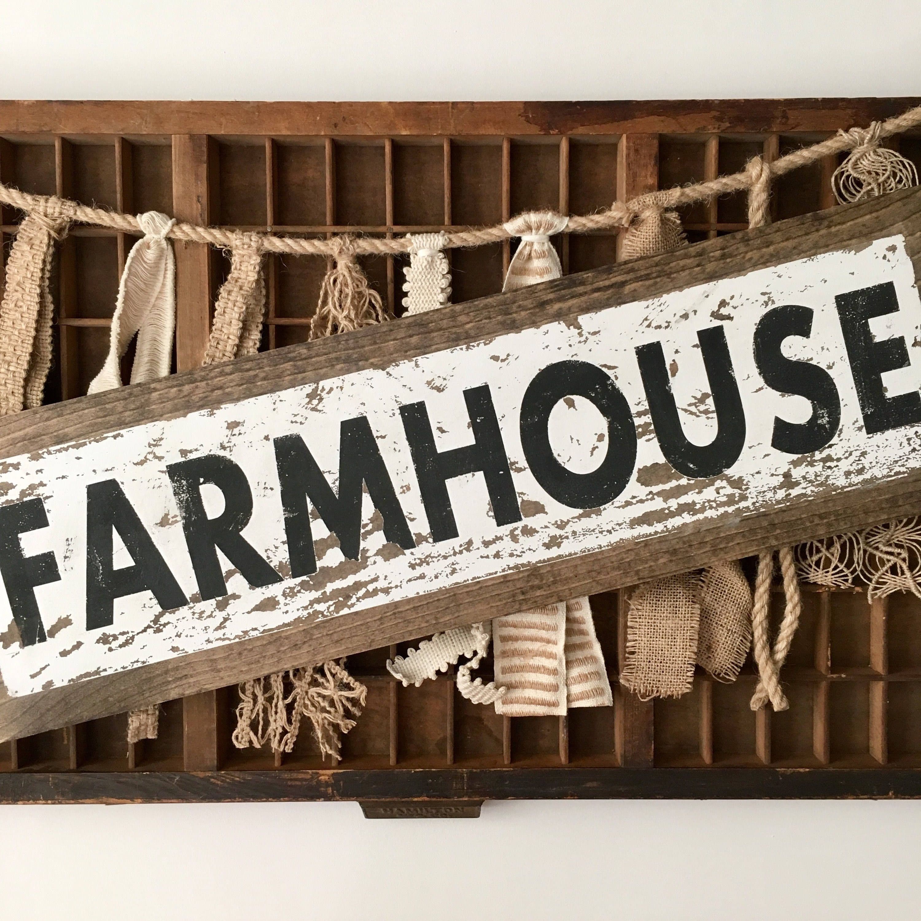 Distressed Farmhouse Sign | Chippy Wood Sign | Wall Decor | Fixer Uper ...