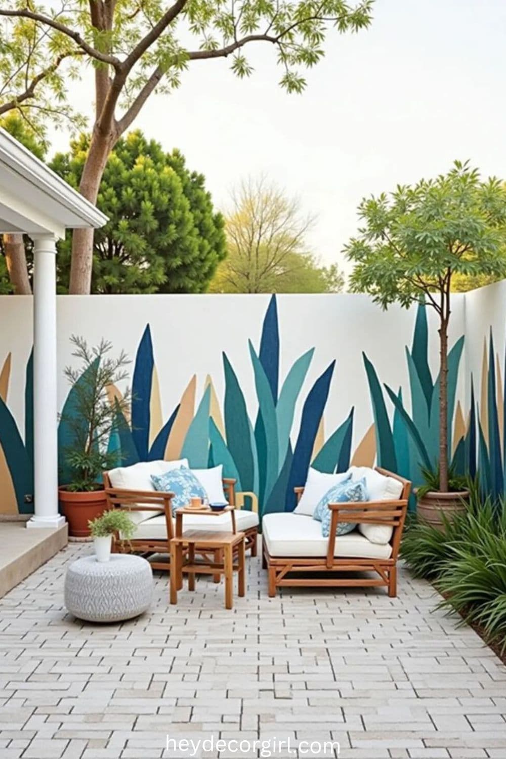 Stylish & Creative Outdoor Wall Decor Ideas | Garden mural, Wall murals ...